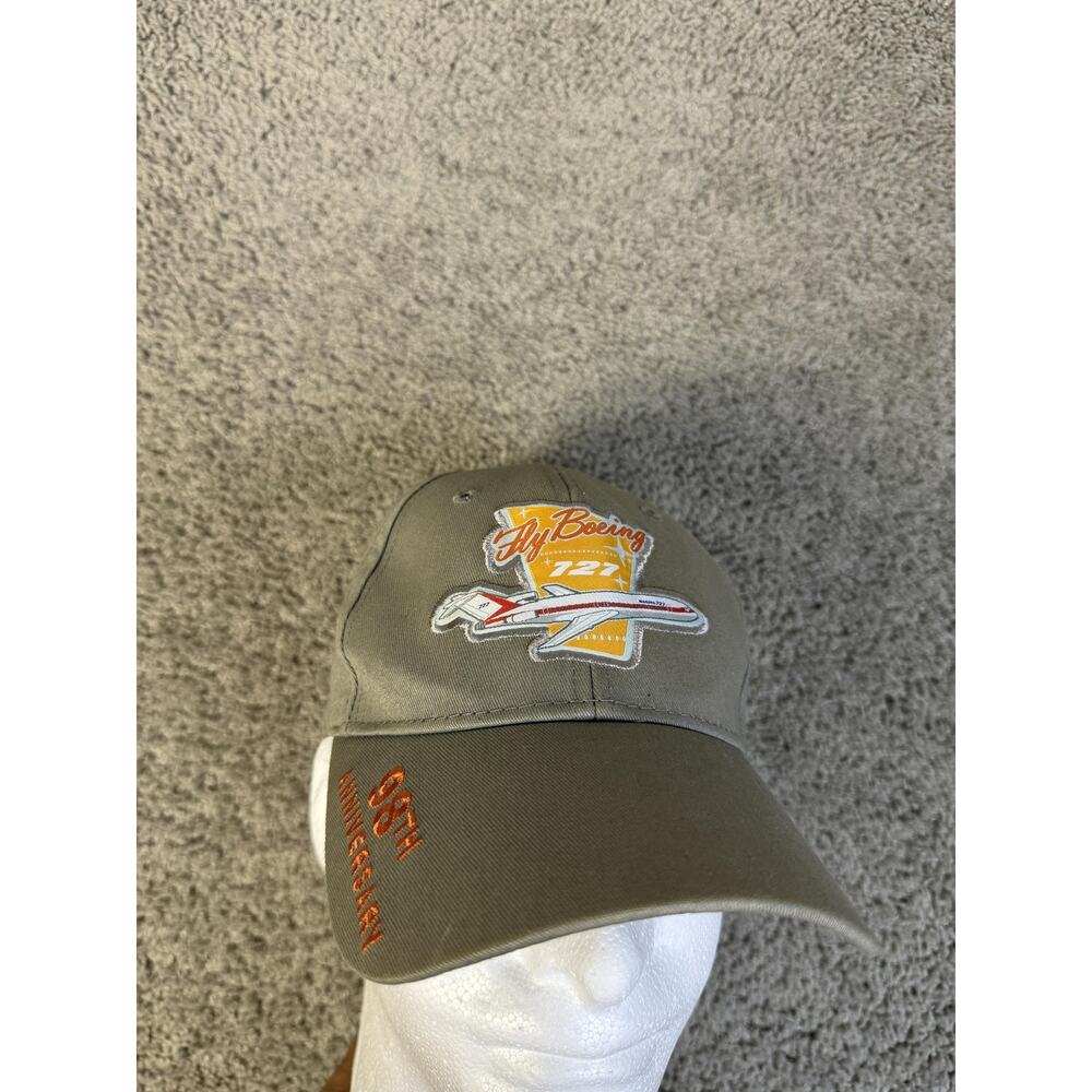 Boeing Hat Cap Strap Back Mens One Size Green Fly Boeing 727 Embroidered